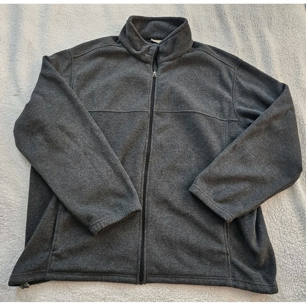 Bass Pro Shops Full-Zip Fleece Jacket Men's XXL Gray Outdoor Winter Wear